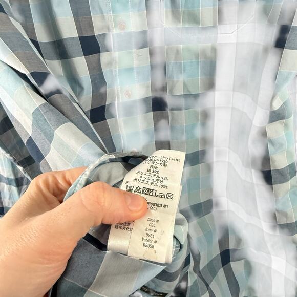 Eddie Bauer Travex Blue Plaid Long Sleeve Button Down Shirt Classic Fit Mens TL - Picture 6 of 7